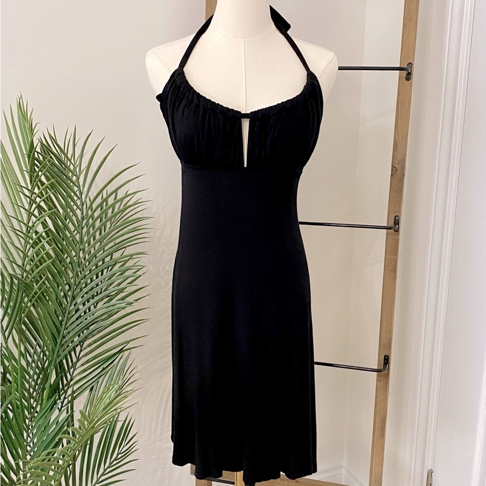 Black Swimsuit Coverup, Halter Dress, Size XS to S/M
